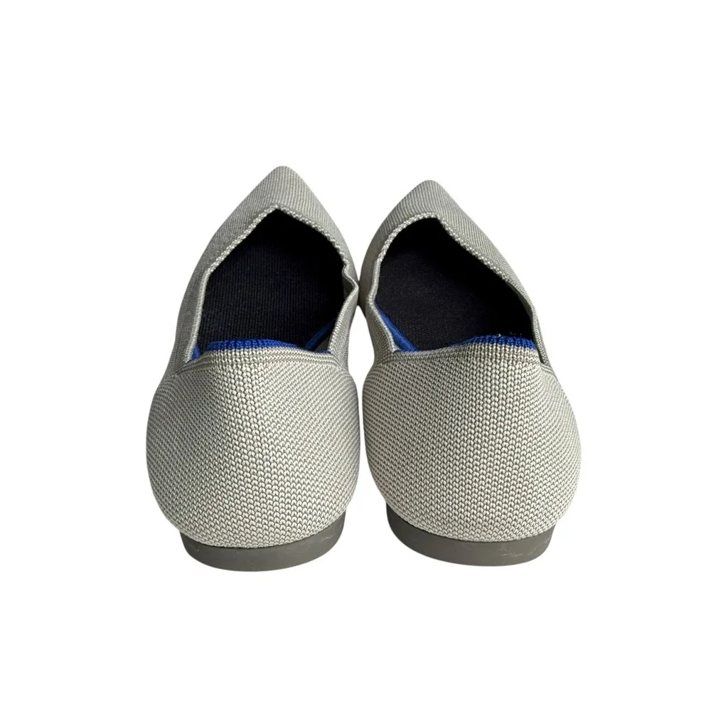 Rothy's The Point Pointed Toe Knit Ballet Flats Linen / Birdseye Gray Size 9